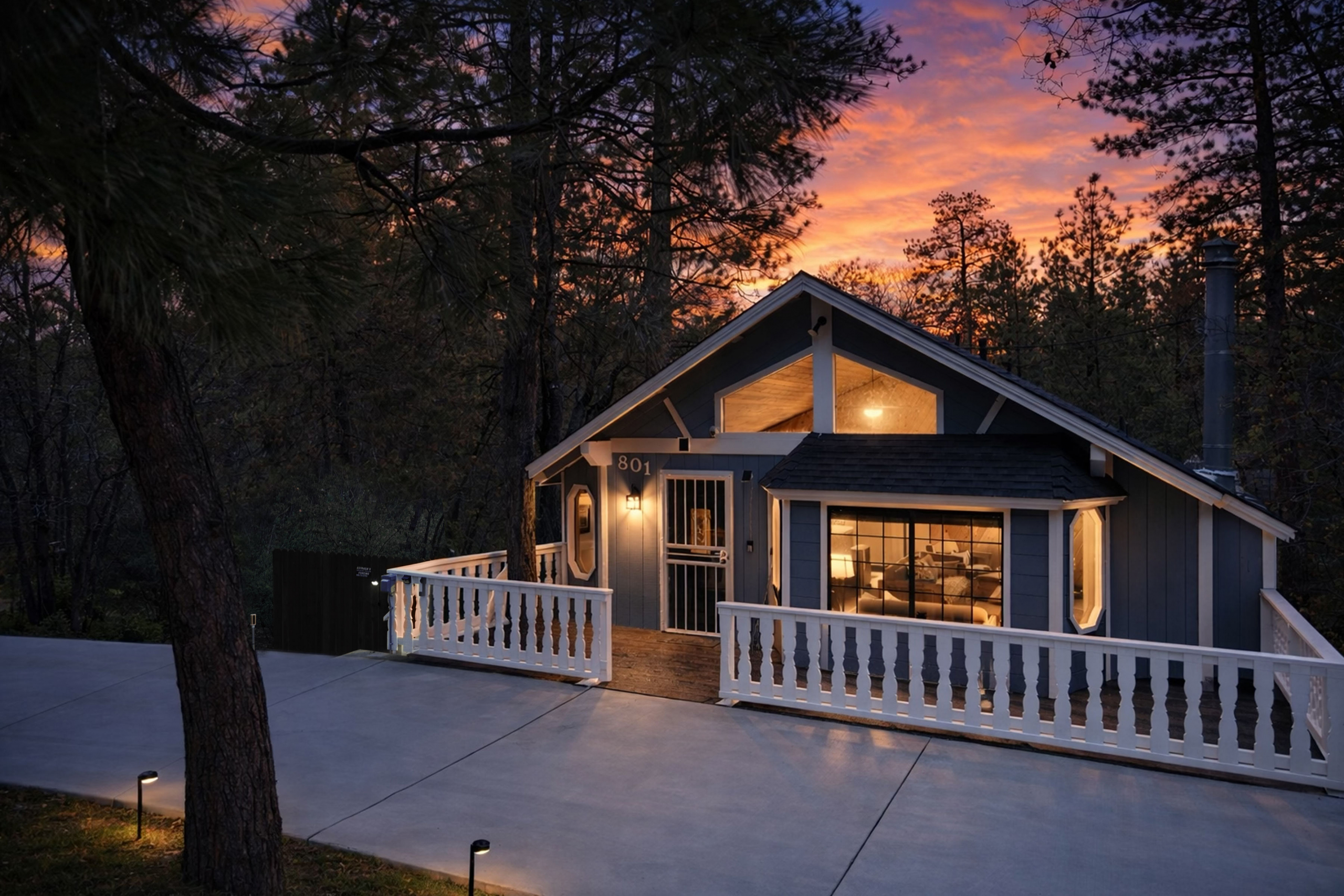 Whispering Pines Exterior At Dusk